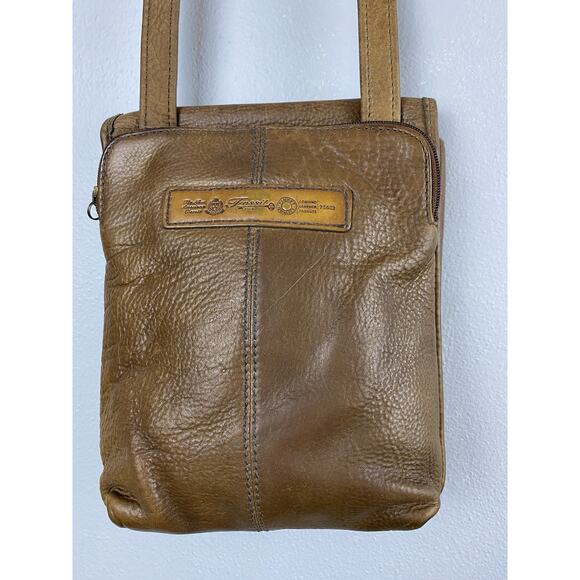 Vintage Fossil Small Brown Pebbled Leather Crossbody Handbag - Picture 1 of 16